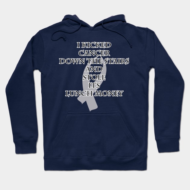 Cancer Bully (Gray Ribbon) Hoodie by BlakCircleGirl